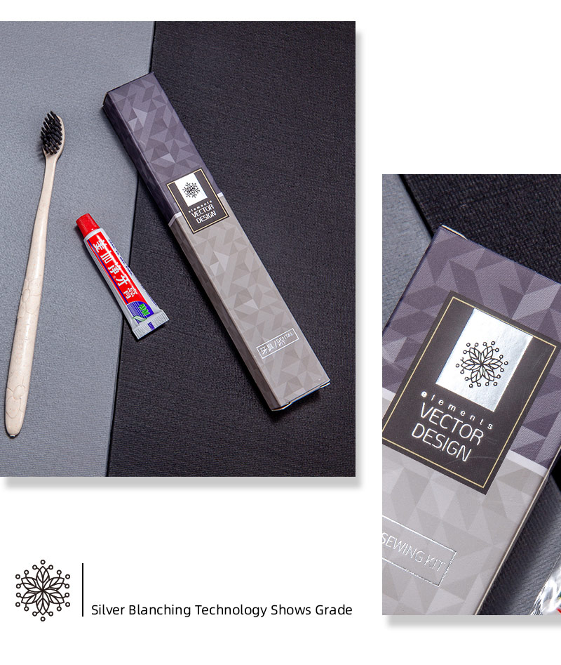 silver rhyme collection series (embossed flower handle, bamboo charcoal soft fur) card box toothbrush set 7